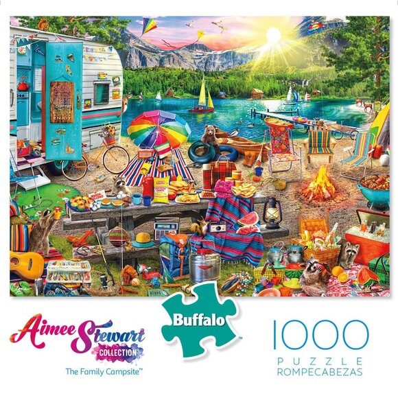 Buffalo Games Aimee Stewart Collection The Family Campsite 1000 PC Puzzle New - Picture 1 of 2